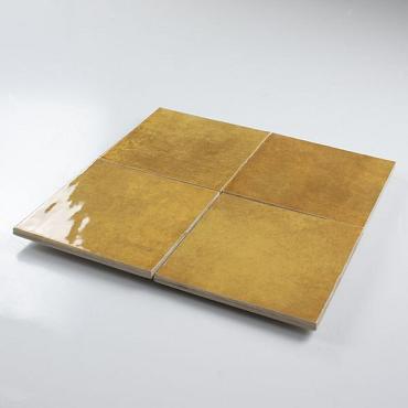 Wandtegel Gemstone handvorm look goud 15×15