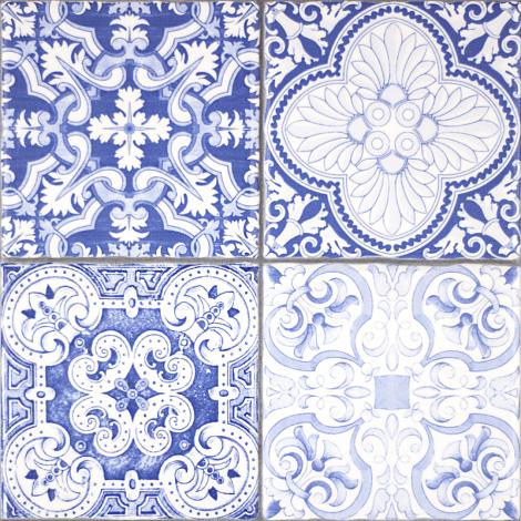 Nederlandse Wandtegel Aragon Blue Decor Glans