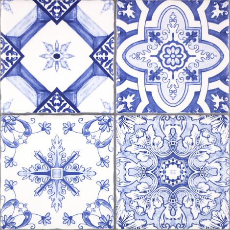 Nederlandse Wandtegel Aragon Blue Decor Glans