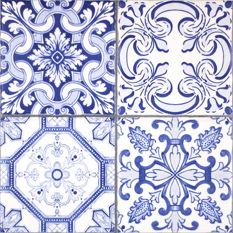 Nederlandse Wandtegel Aragon Blue Decor Mat