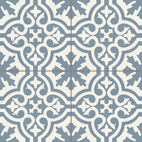 Vloertegel Burklie Blauw 4 in 1