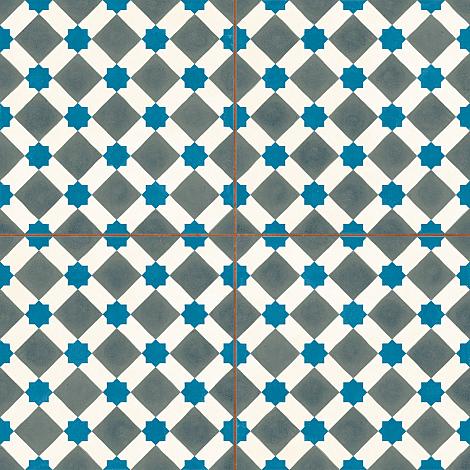 Vloertegel Geometrica Blauw 4 in 1